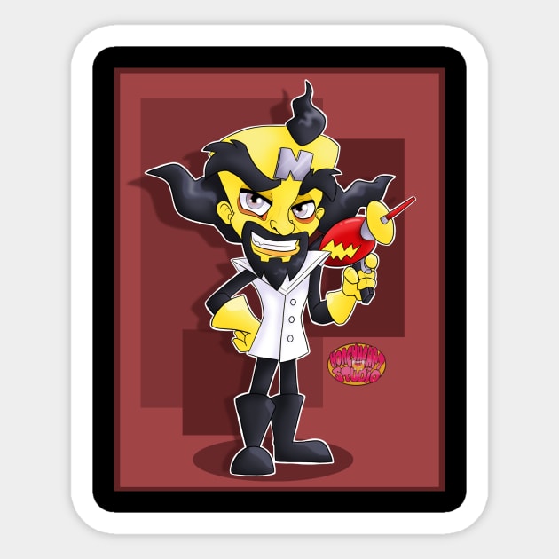 Dr Cortex Sticker by HoneyHeartStudios